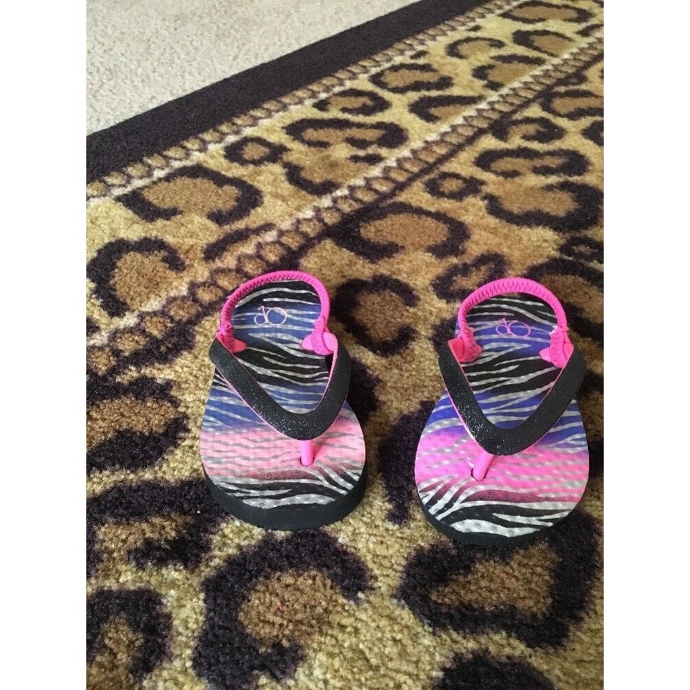 Op Little Girl's Graphic Print Flip Flops Size 5-6